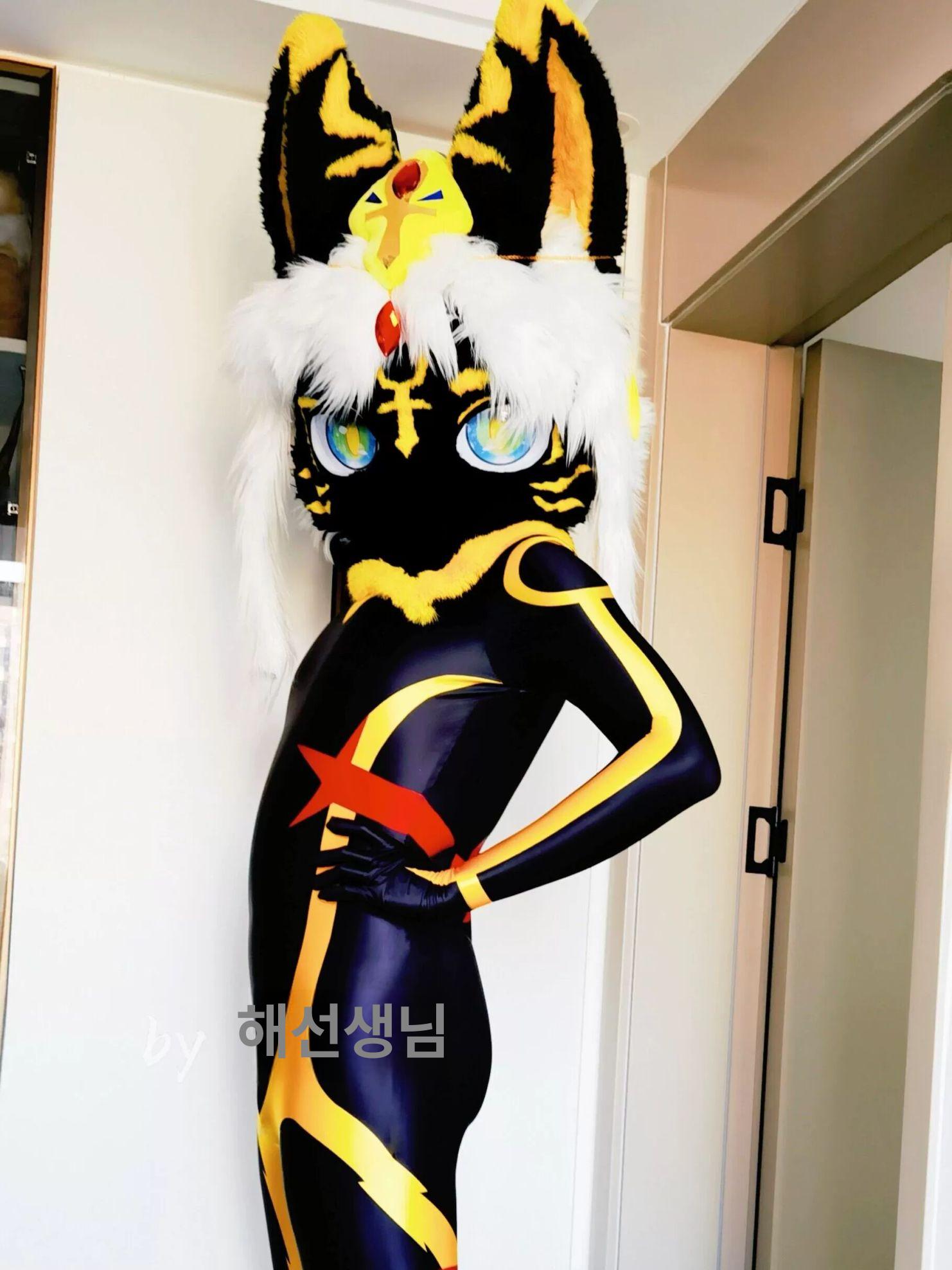리그 오브 레전드 아리 코스튬 강아지옷 옷걸이 여성 할로윈 복장 프린트 테일 있음 맞춤형 - 상세 이미지 5