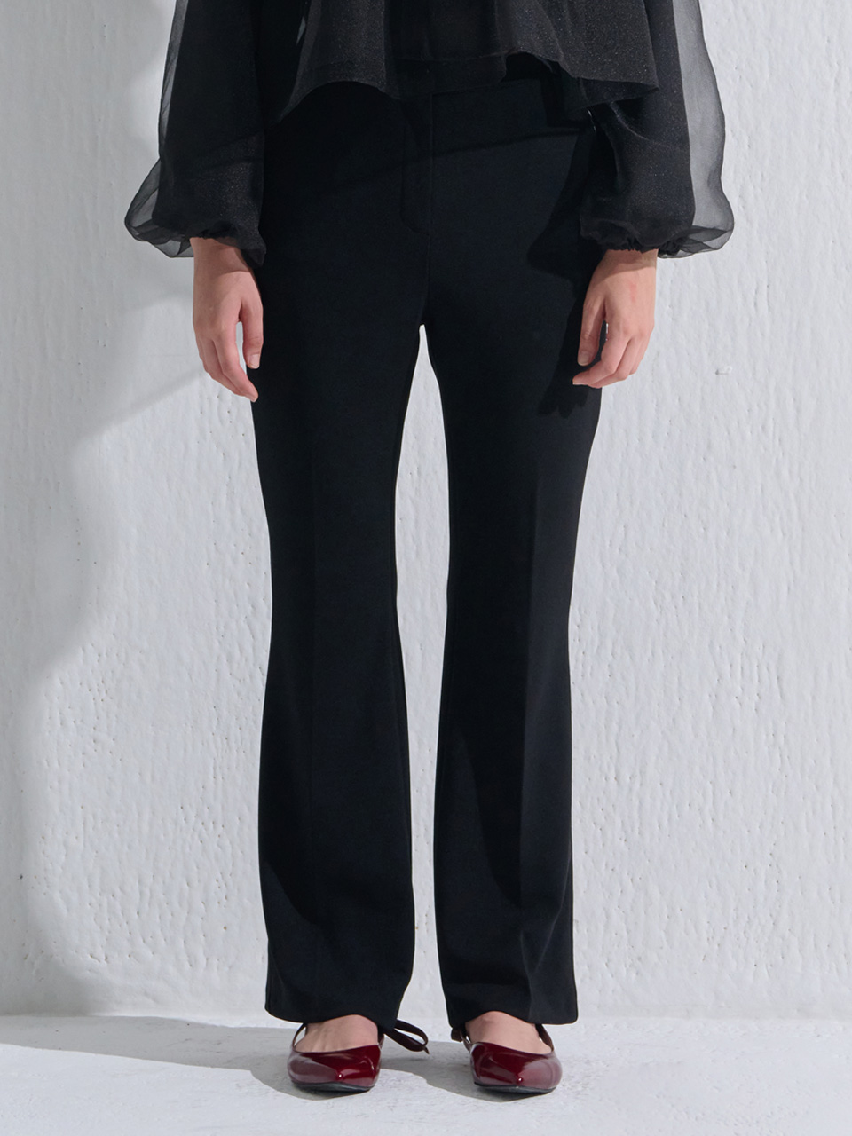 [CAMINO] 부츠컷 슬랙스 블랙 - 상세 이미지 3