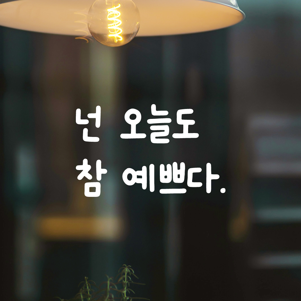 귀여운 손글씨 레터링 스티커 넌 오늘도 참 예쁘다 검정S 11.5x7.5cm - 상세 이미지 2