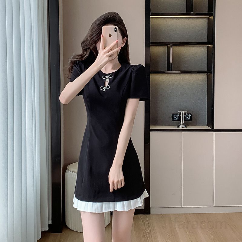 레드 셀러브리티 스타일 슬림 미니드레스 파티룩 여름 결혼식 피로연 드레스 시원한 착용감 매력적인 디자인 데일리 원피스 - 상세 이미지 5