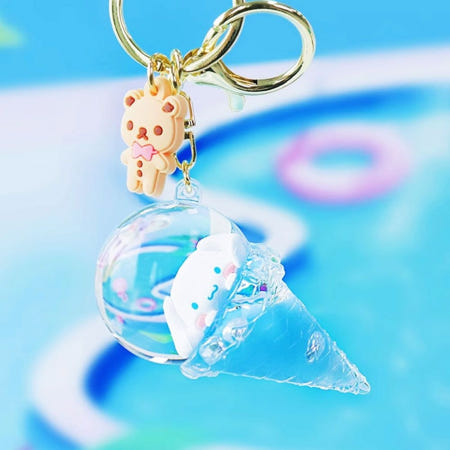 산리오 아이스크림 글리터 키링-시나모롤 캐릭터키링 조카선물 생일선물 가방꾸미기