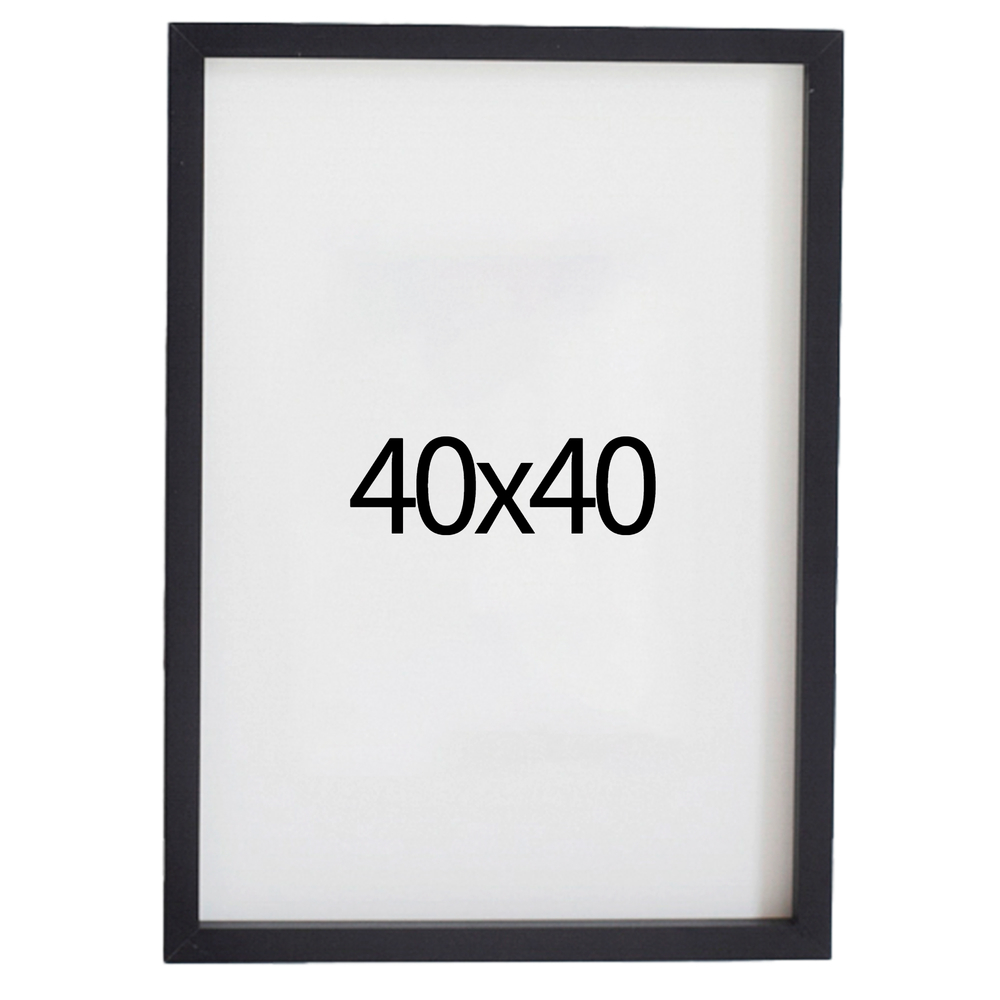 리얼 12mm 원목액자 웨딩액자 그림 포스터 프레임 인테리어 40x40 400x400mm, 블랙 - 메인 이미지