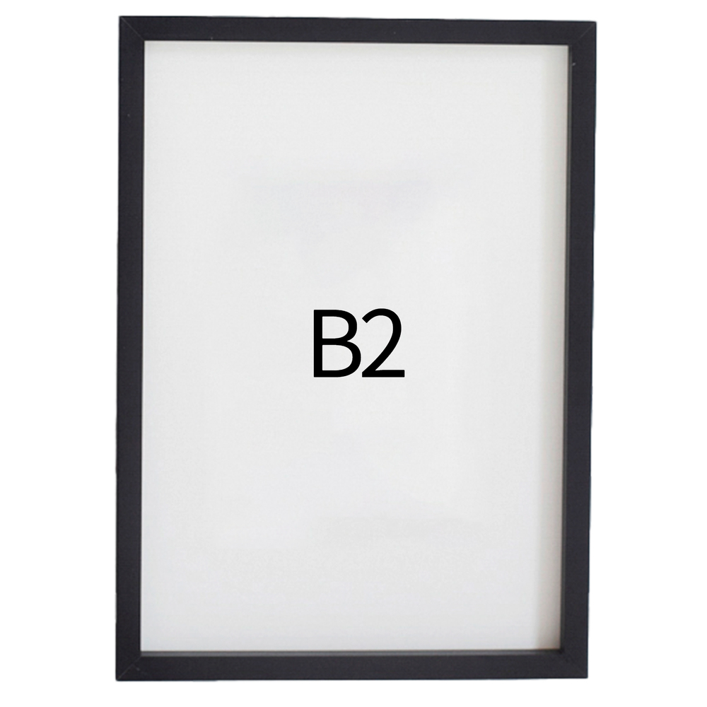 리얼 12mm 원목액자 웨딩액자 그림 포스터 프레임 인테리어 B2 515x728mm, 블랙 - 메인 이미지
