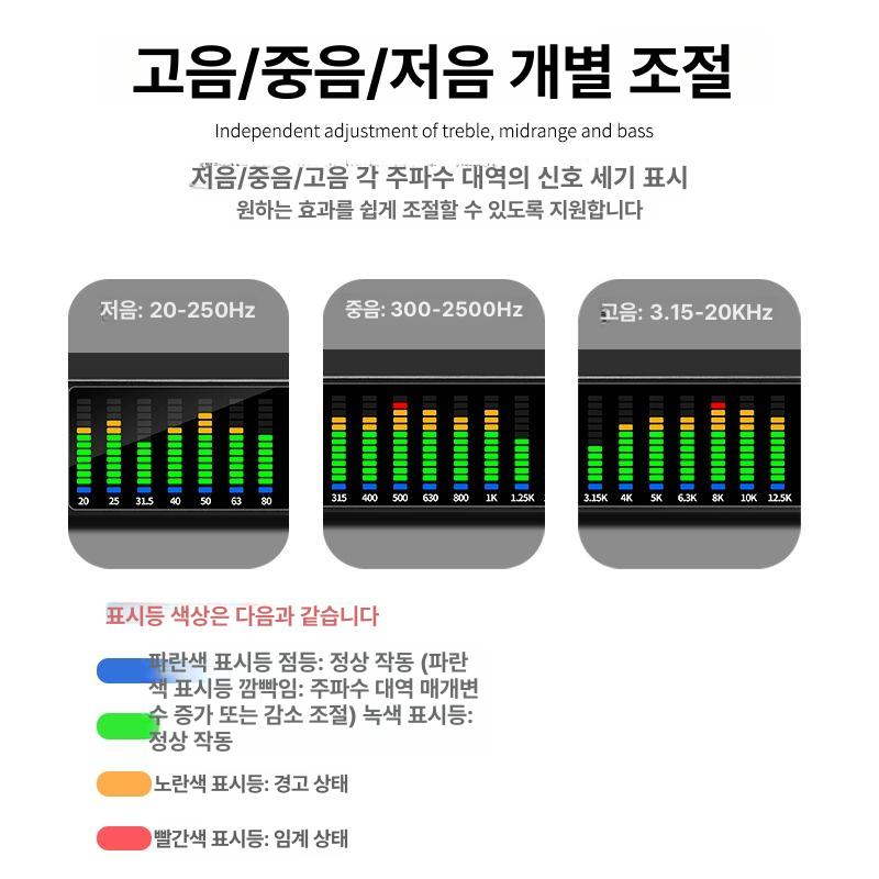 오디오 이퀼라이저 다시 프로세서 하울링 감소 공연 업그레이드 디스플레이 음향 재업그레이드-소음 제거 기능 포함 - 상세 이미지 3