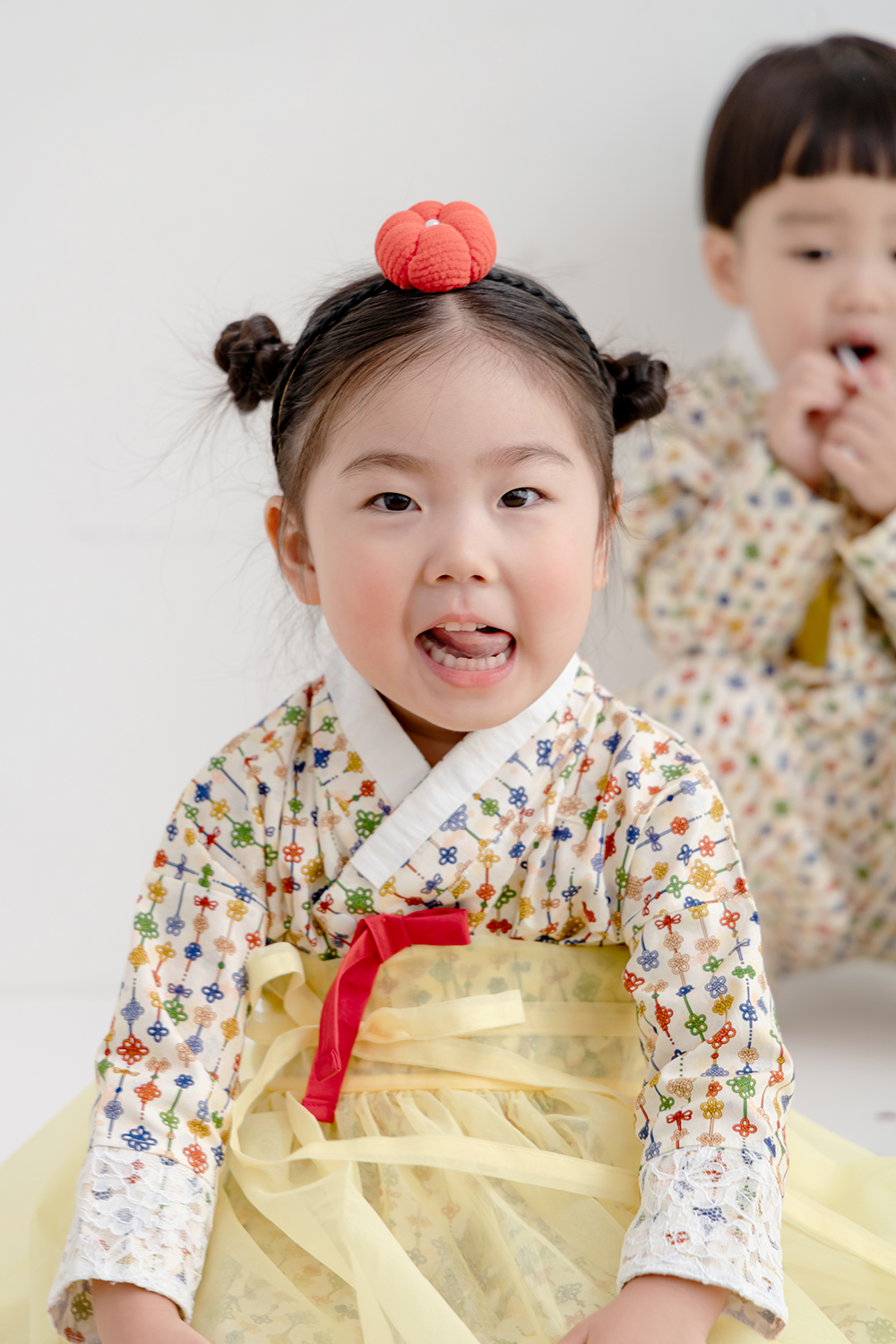 전통무늬 생활한복 매듭 아이보리 - 상세 이미지 5