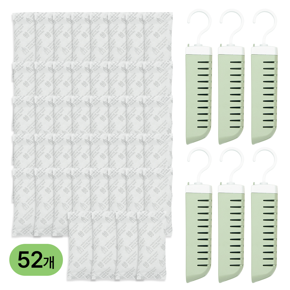 실리카겔 제습제 옷걸이형 6개+30g x 52개(1,560g) 옷장 서랍장 장마철 습기제거