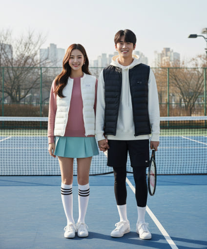 프롬비 아뜨 발열조끼 아이보리 컬러 디테일 이미지