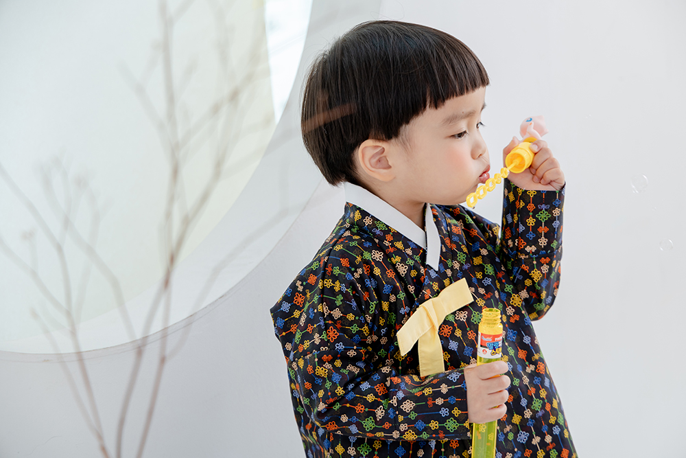전통무늬 생활한복 매듭 블랙 - 상세 이미지 5