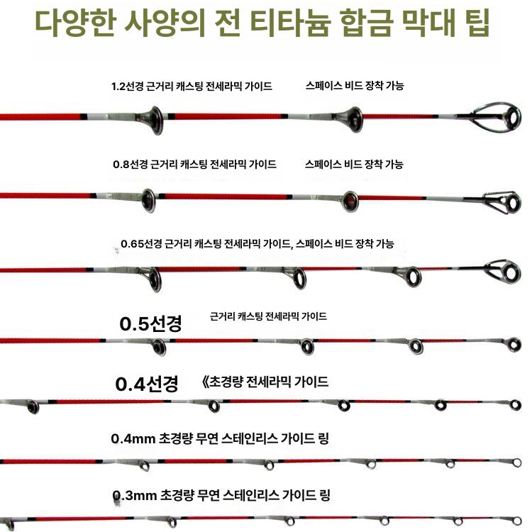 티타늄 낚싯대 빙어 우럭대 낚시대 쭈꾸미 갈치 찌낚시대 선상낚시대 좌대낚시대 원투낚시대 55전타이 0.3 12링 - 상세 이미지 4