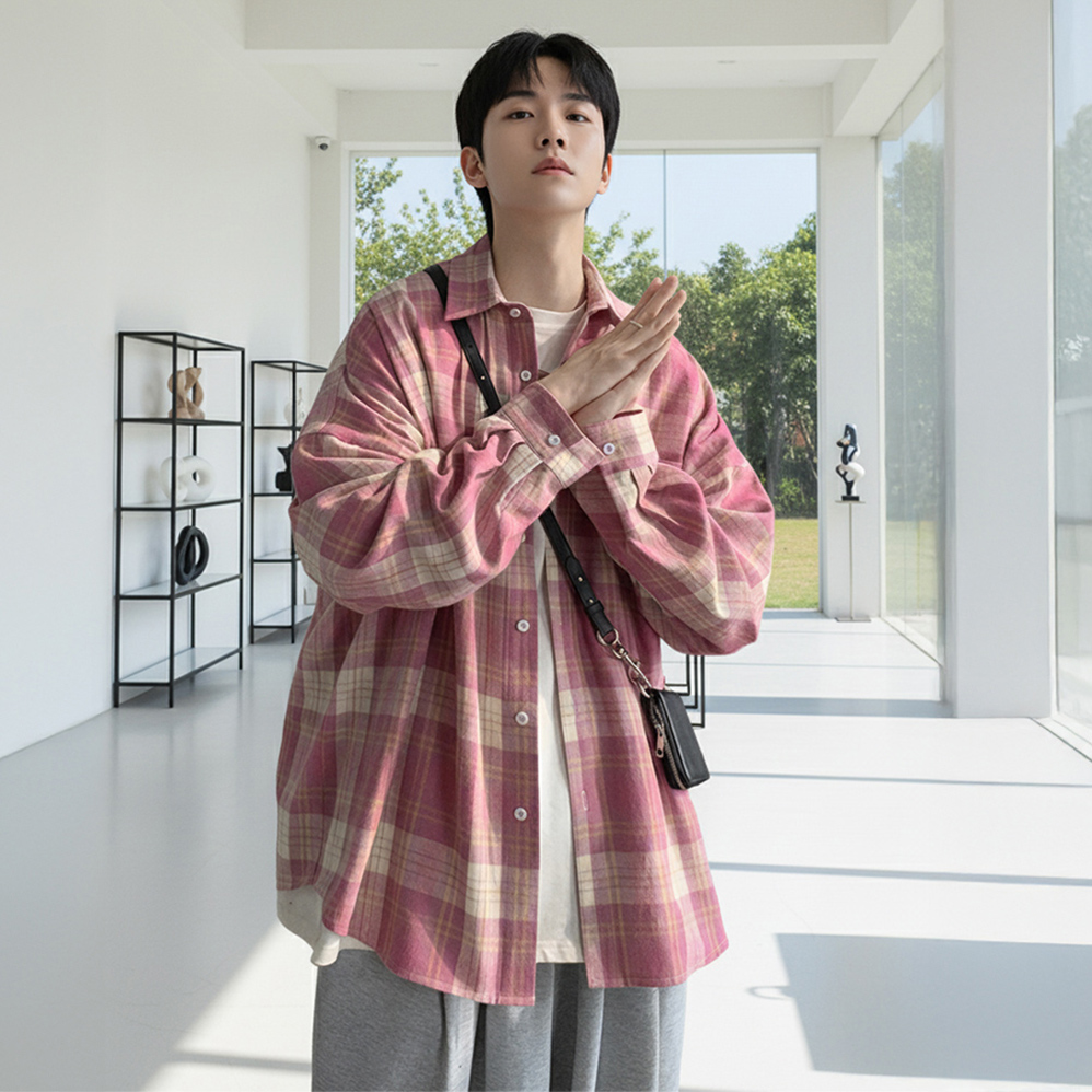 남자체크남방 남자오버핏셔츠 2 - 상세 이미지 4