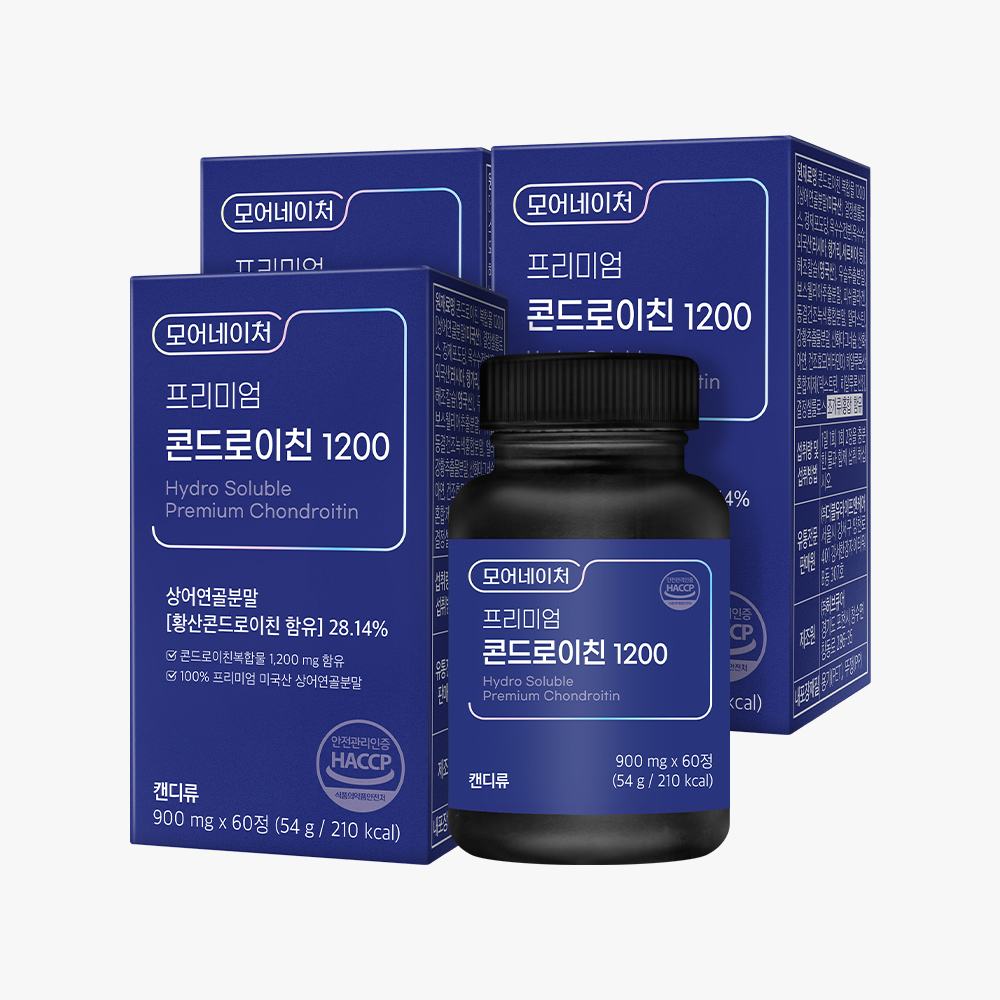 모어네이처 소연골 콘드로이친 1200 뮤코다당 관절 연골 건강 보스웰리아 60정, 3개