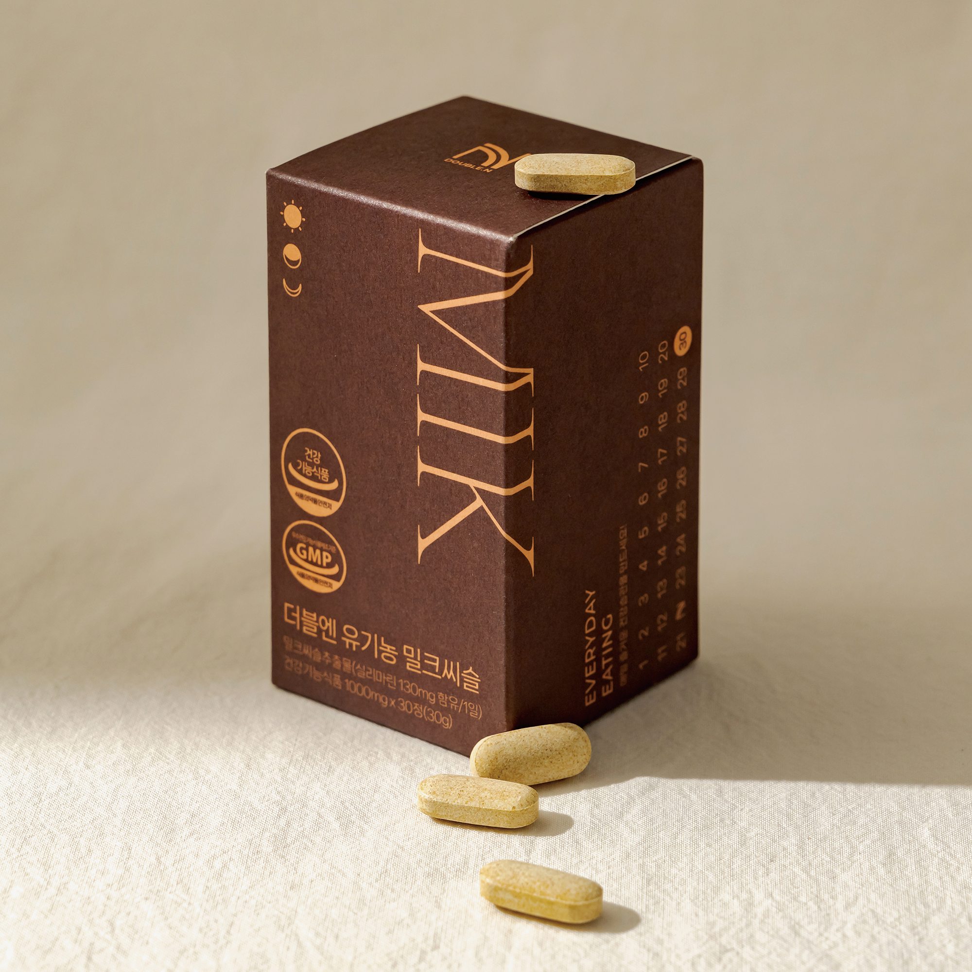 더블엔 유기농 밀크씨슬 항산화 간기능 글루타치온 함유 30정, 1개 - 상세 이미지 3