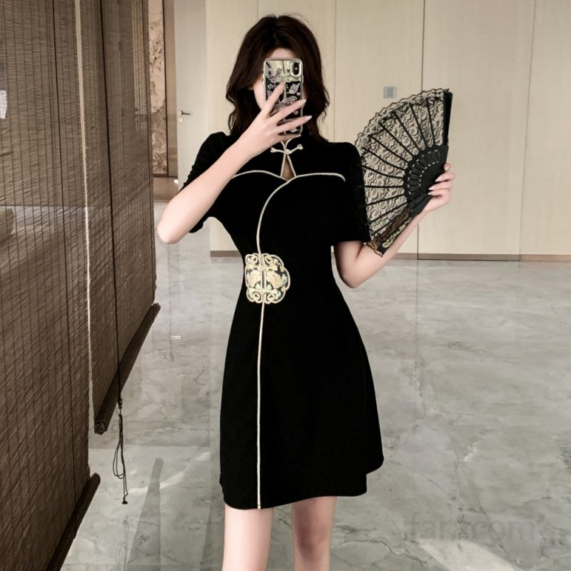 여성 중국 개량형 치파오 슬리밍 드레스 여름 파티룩 전통 스타일 시원한 착용감 코스프레 의상 매력적인 디자인 셀프촬영용 - 상세 이미지 2