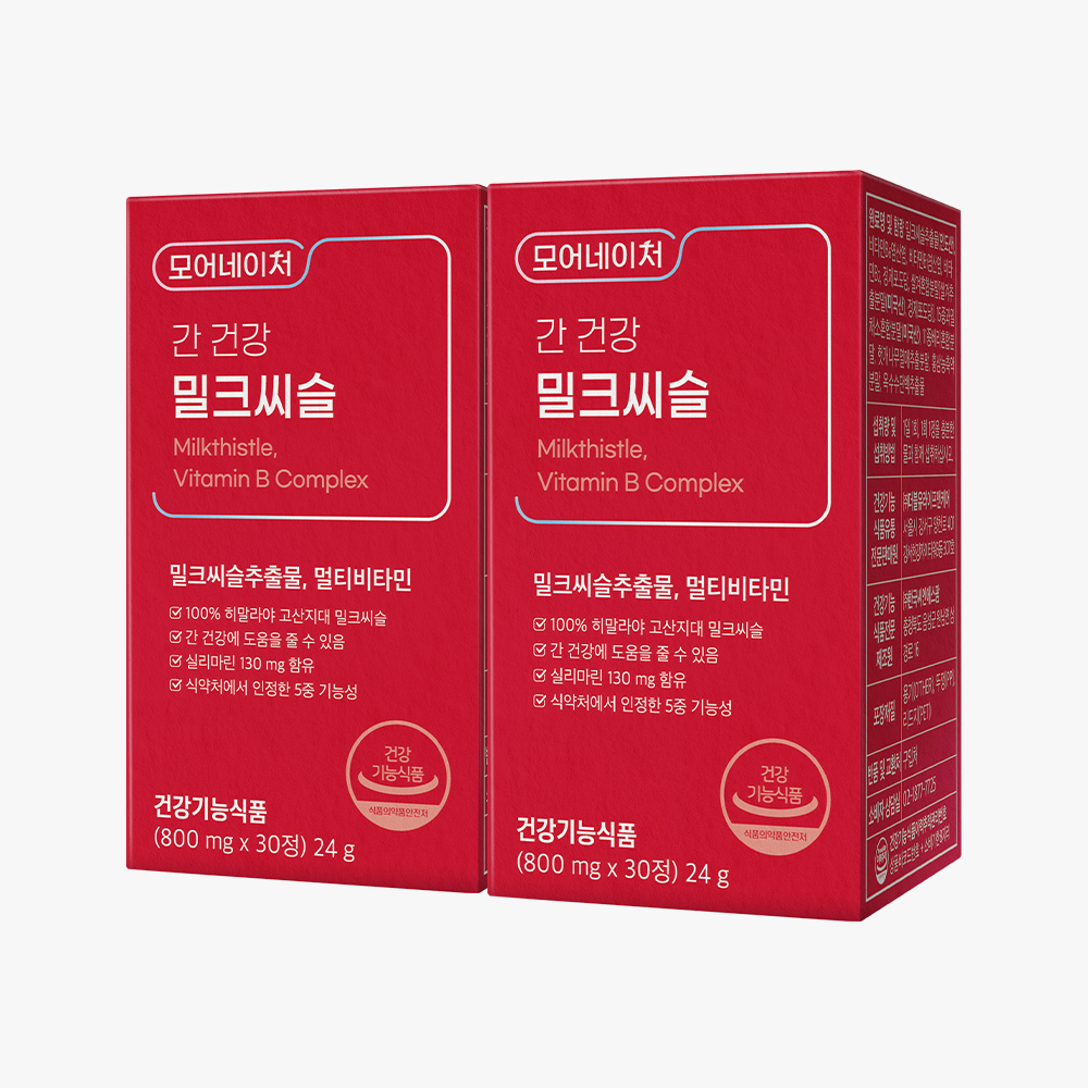 [30정X2박스] 모어네이처 간 건강 실리마린 밀크씨슬 간에 좋은 영양제 60정, 1개