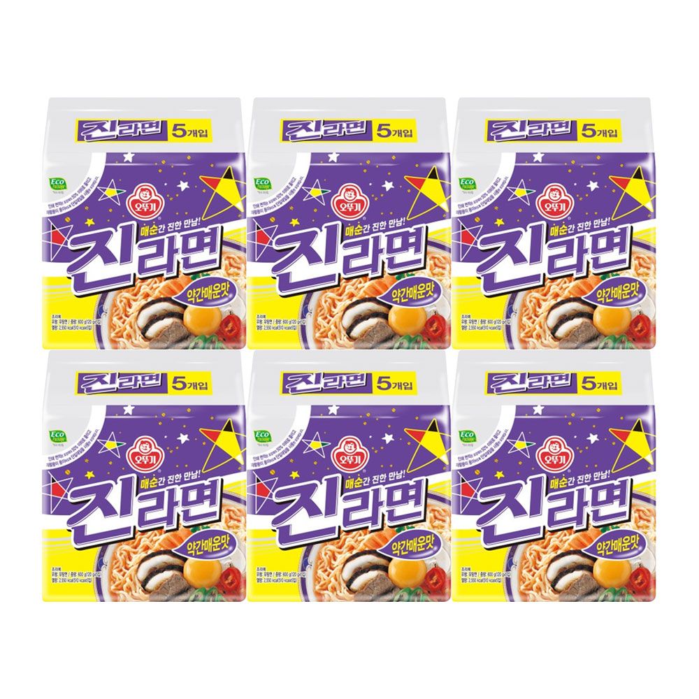 [3+3] 오뚜기 진라면 약간매운맛/열라면/스낵면/진비빔면/오동통면/짜슐랭