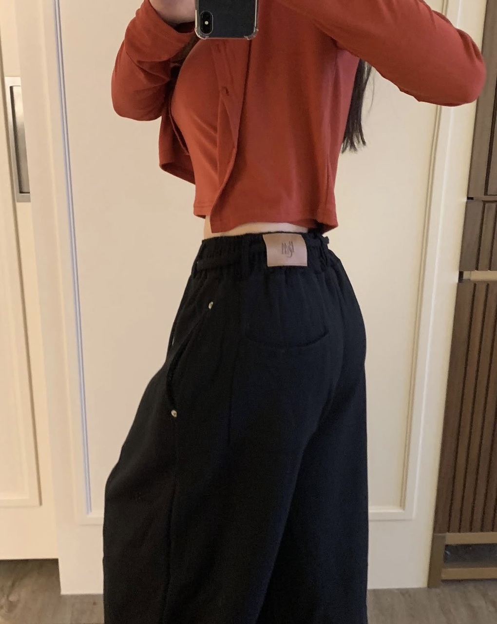 벨트 쭈리 와이드 팬츠 벌룬핏 트레이닝 바지 꾸안꾸 데일리룩 이미지 7