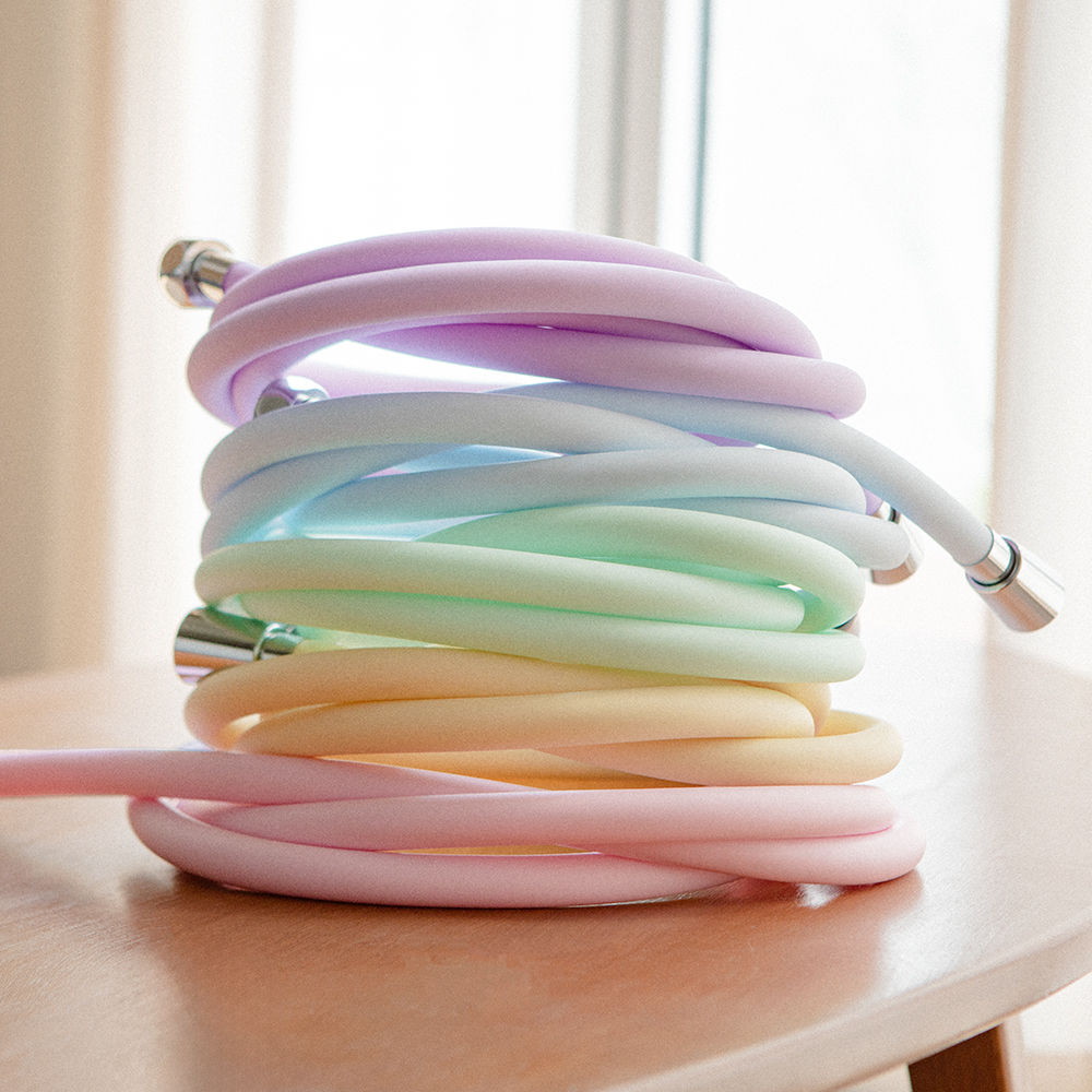 해피달링 코튼캔디 욕실 샤워기 물때 꼬임 방지 pvc 샤워 호스 2m 5color