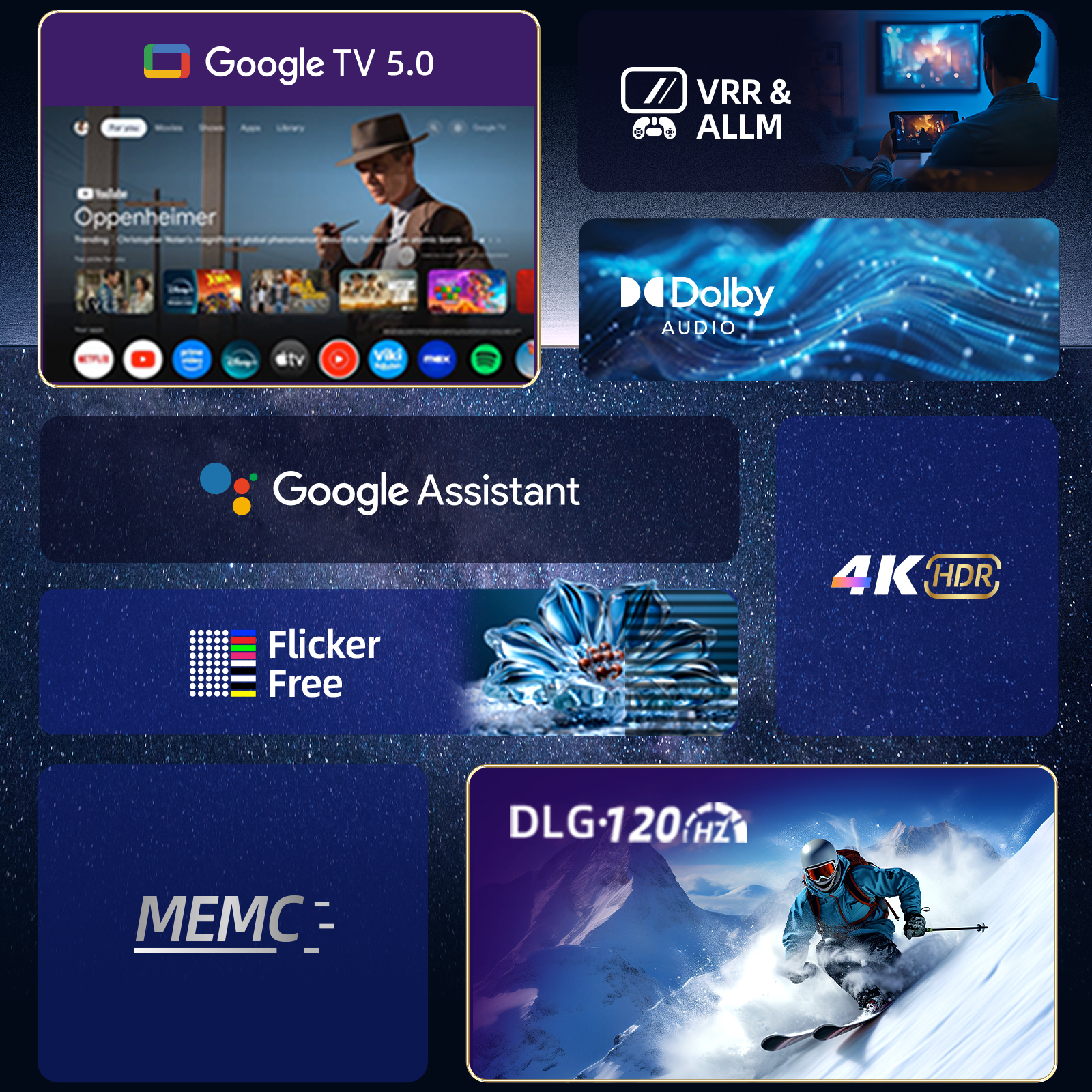 창홍 스마트 TV CH431UHD 120hz 4K 구글 5.0 블루투스 109cm(43인치) 직접설치 - 상세 이미지 2