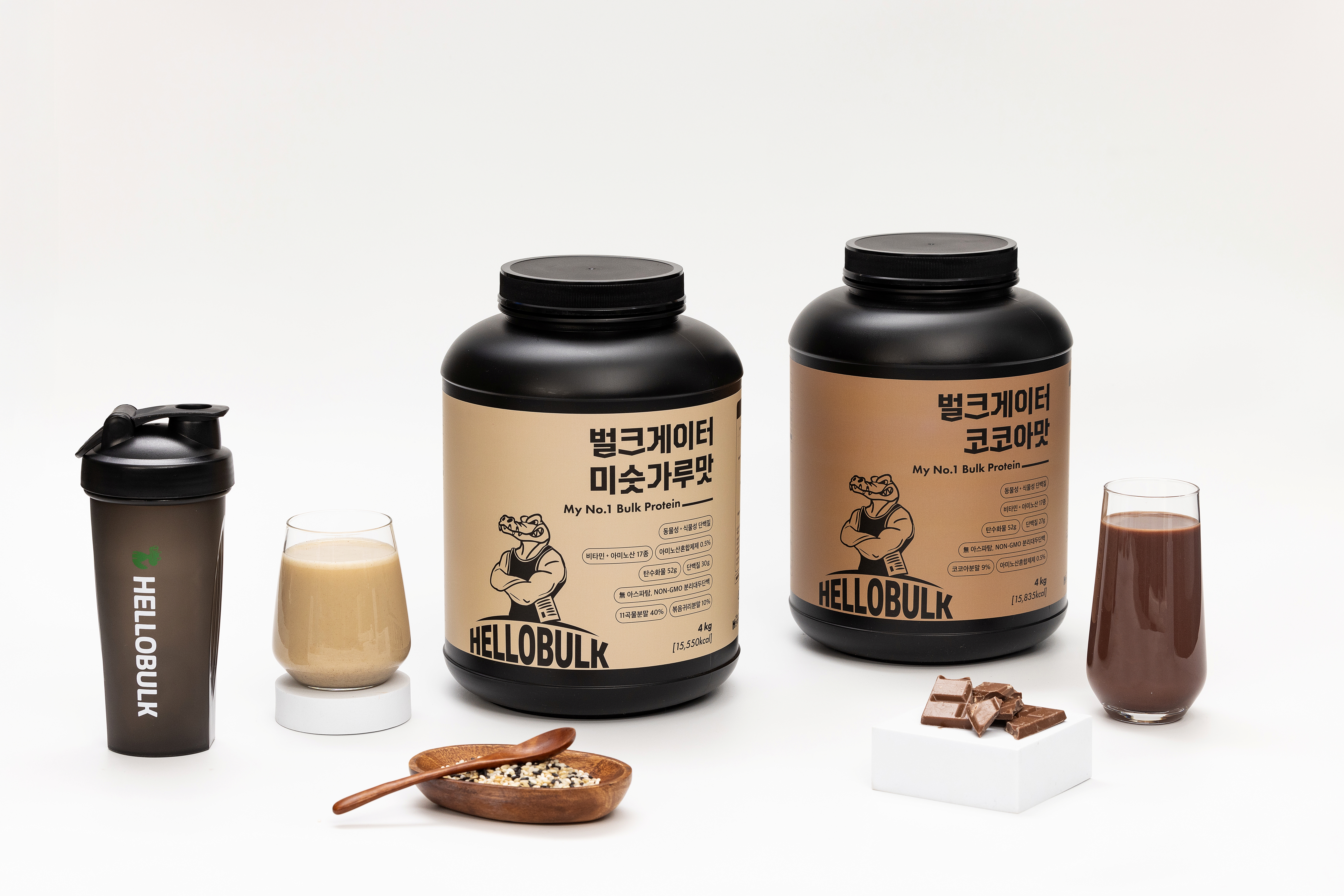 1+1 헬로벌크 벌크게이터 단백질 쉐이크 식사대용 게이너 살찌는보충제 벌크업 세트, 4kg, 2개 - 상세 이미지 2