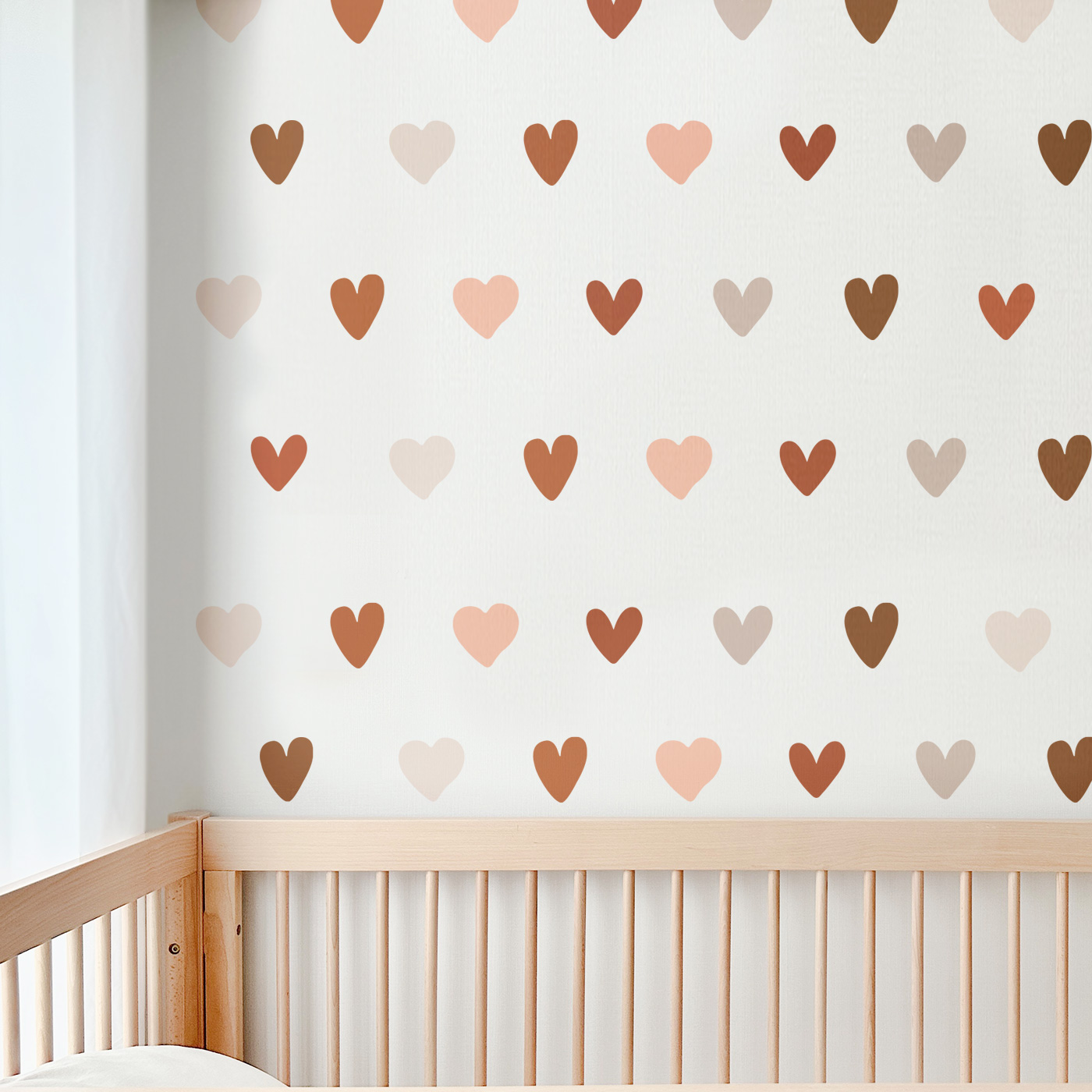 아카시아봉봉 국내제작 월세이프 포인트 벽지 아기방 꾸미기 스티커 하트 36PCS