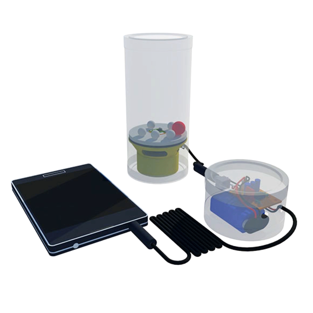 튀어오르는스티로폼 스피커진동관찰 LED스마트폰스피커 스테레오앰프