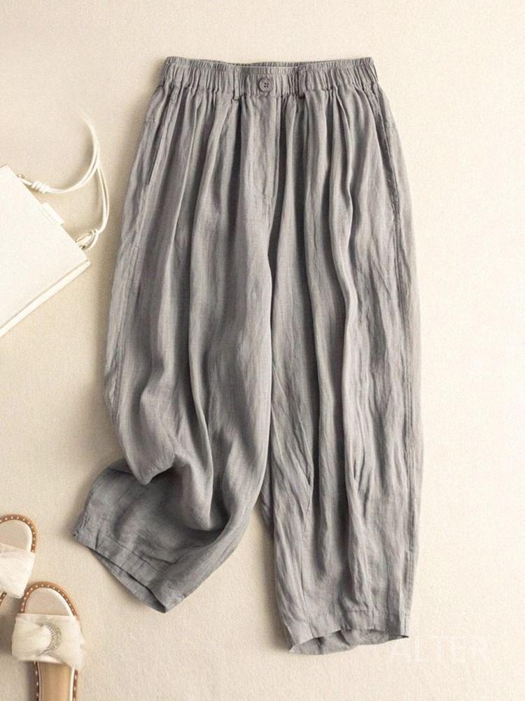 생활바지 개량 승복 린넨 법복 여성 절복 여름 회색 M 57.5kg 미만 - 상세 이미지 3
