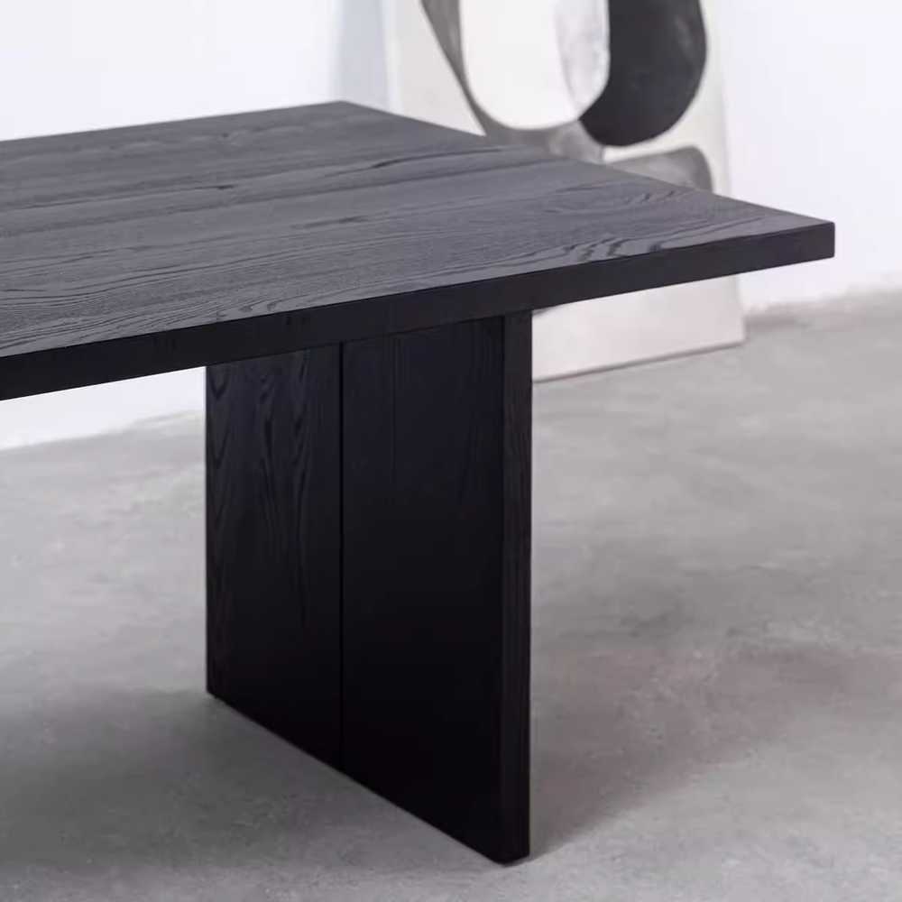 모던 블랙 원목 식탁 테이블 다이닝 노르딕 작업대 A 140x70x75cm - 상세 이미지 2