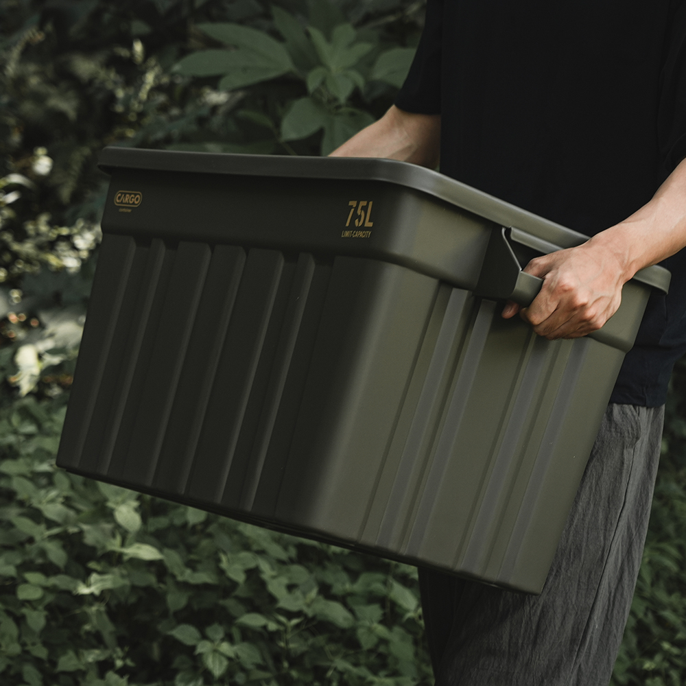 카고컨테이너 실드 박스 75L 캠핑 수납 정리함 다용도 트렁크 카키