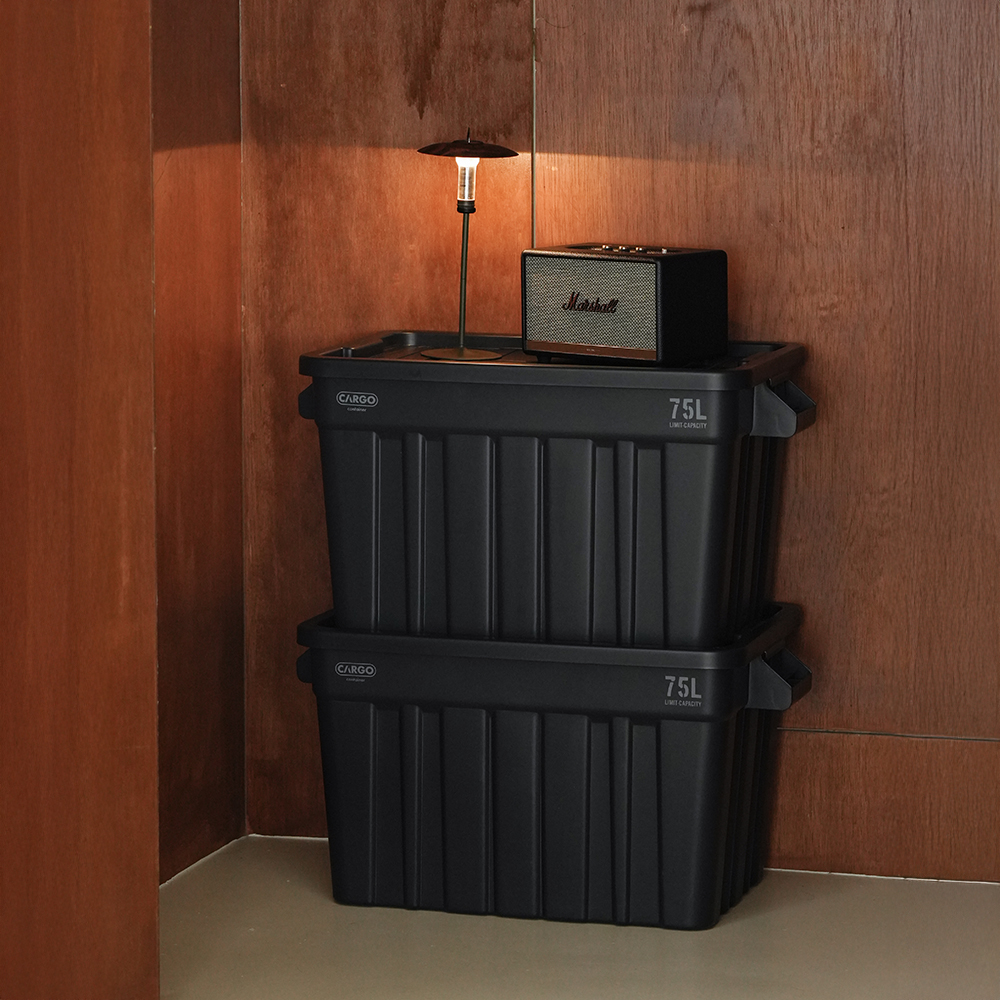 카고컨테이너 실드 박스 75L 캠핑 수납 정리함 다용도 트렁크 카키