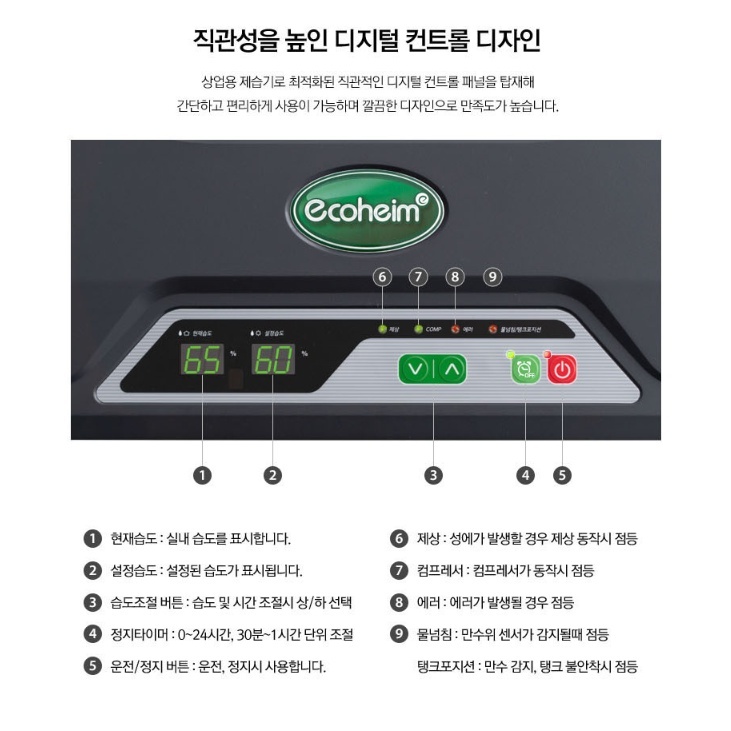 교회제습기 85L 지하실 헬스장 국산 펌프형 산업용제습기 국산 - 상세 이미지 3