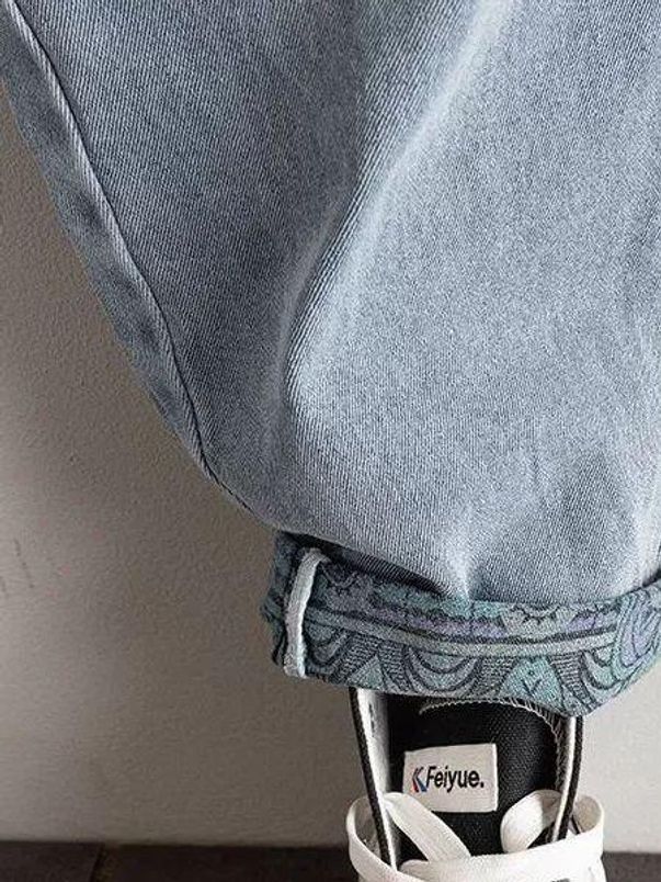 남자배기팬츠 항아리 빅사이즈 팬츠 통바지 통큰 워싱 벌룬 시원한 배정남 남자 밴딩 하렘팬츠 연블루 업그레이드 XL 45.0-65.0kg - 상세 이미지 3