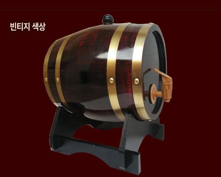 미니 오크통 소형 우드 와인 숙성용 빈티지소품 보관함 숙성 소품 술집 디스펜서 맥주 3l 본색 - 상세 이미지 3