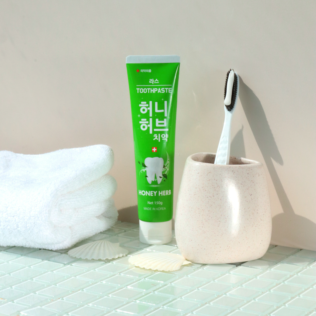 라스 허니 허브 내츄럴 치약 허브 처방 치약 150g, 3개 - 상품 이미지