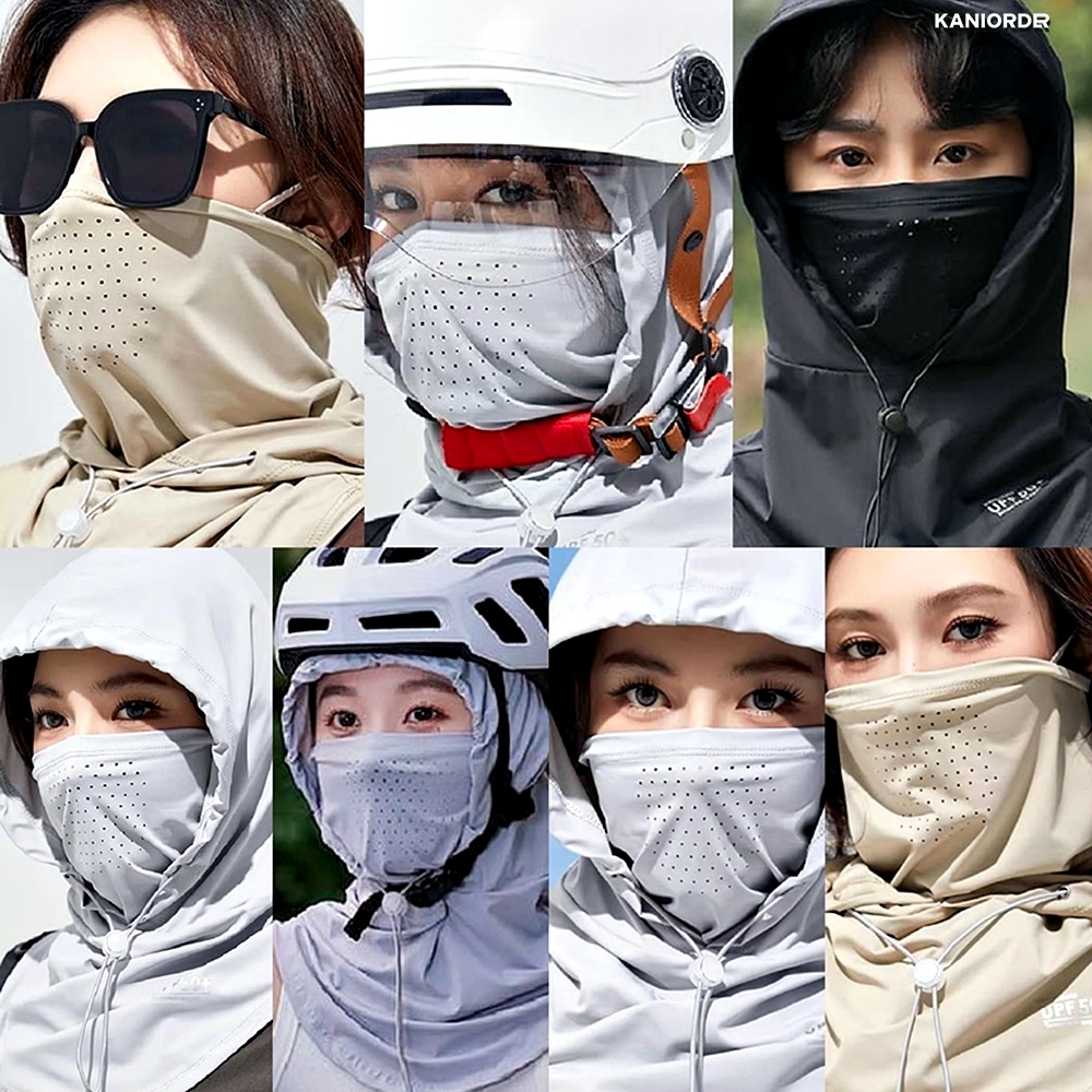 UV 자외선차단 두건 마스크 얼굴 가리개 전면 자전거 오토바이 토시 여름 용품 햇빛 - 상품 이미지