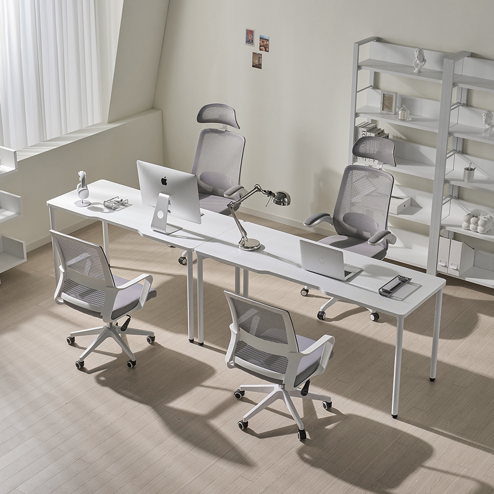 티에스퍼니처 두로 LPM 베이직 서재 데스크 1400x800mm, 블랙+사각/올화이트 - 상세 이미지 2