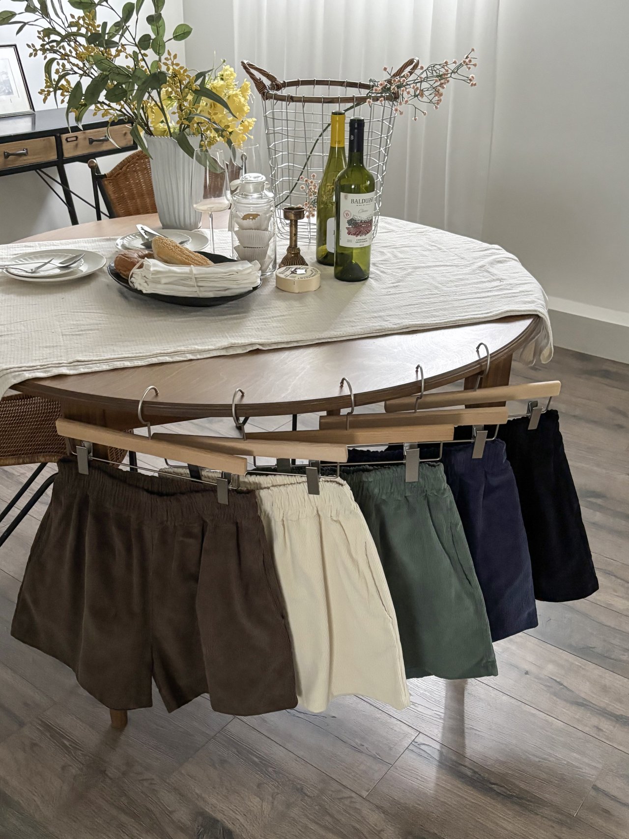 가을 여자 코듀로이 골덴 4부 5부 밴딩 반바지 버뮤다 - 상세 이미지 5