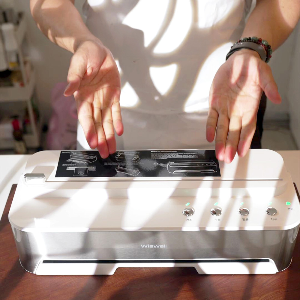 [욱셰프Pick] 위즈웰 가정용 진공포장기 버튼식 실링기 비닐 팩 고기 압축기 WH6030