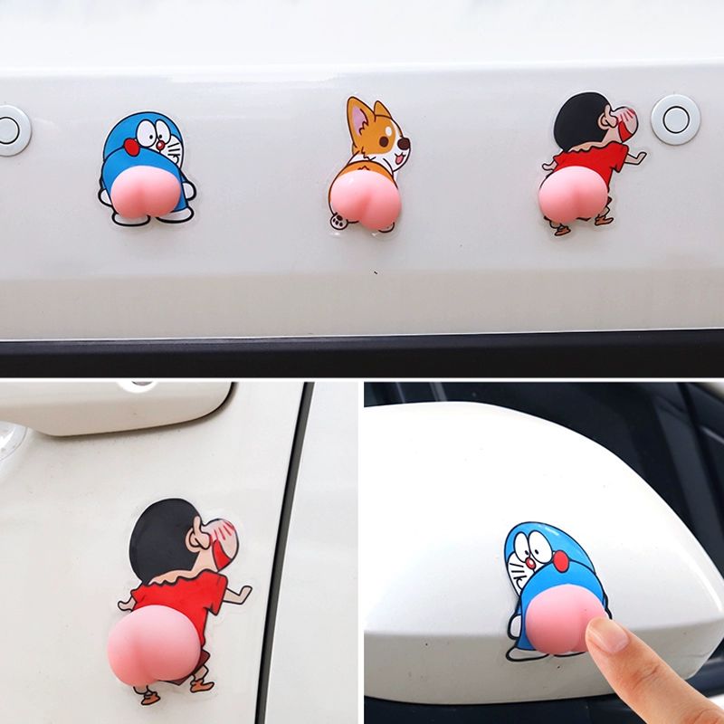 짱구 도라에몽 문콕방지 자동차 도어 가드 충돌 방지 스티커 충돌방지 긁힘 마찰 장식 신짱 - 상세 이미지 3