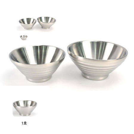 스텐 이중 볼 1호 16cm 디저트볼 아이스크림용기 그릭요거트그릇 빙수그릇