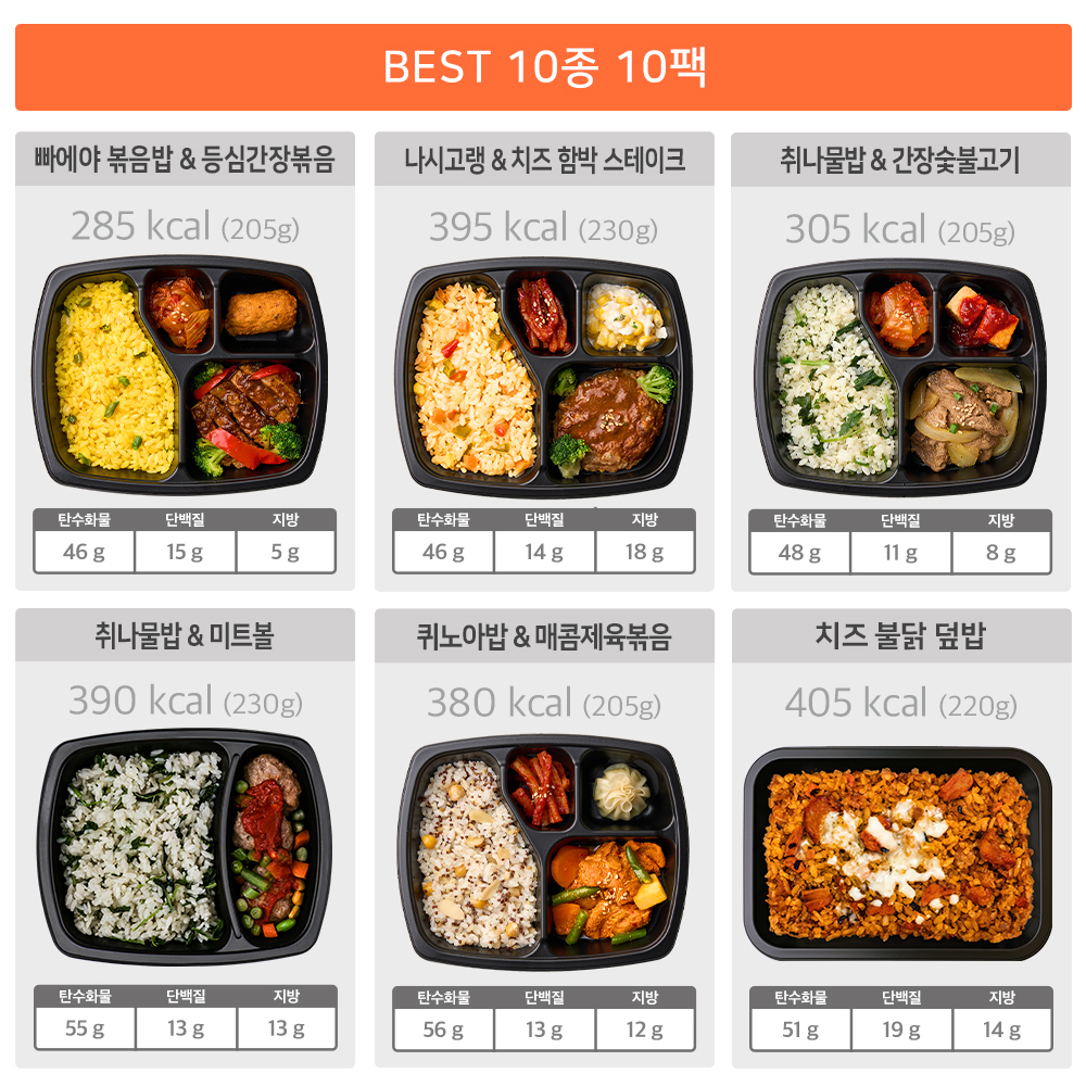 굿스푼 [가벼운 식단] 도시락 입문자용 굿스푼도시락 10종 10팩 - 상세 이미지 2