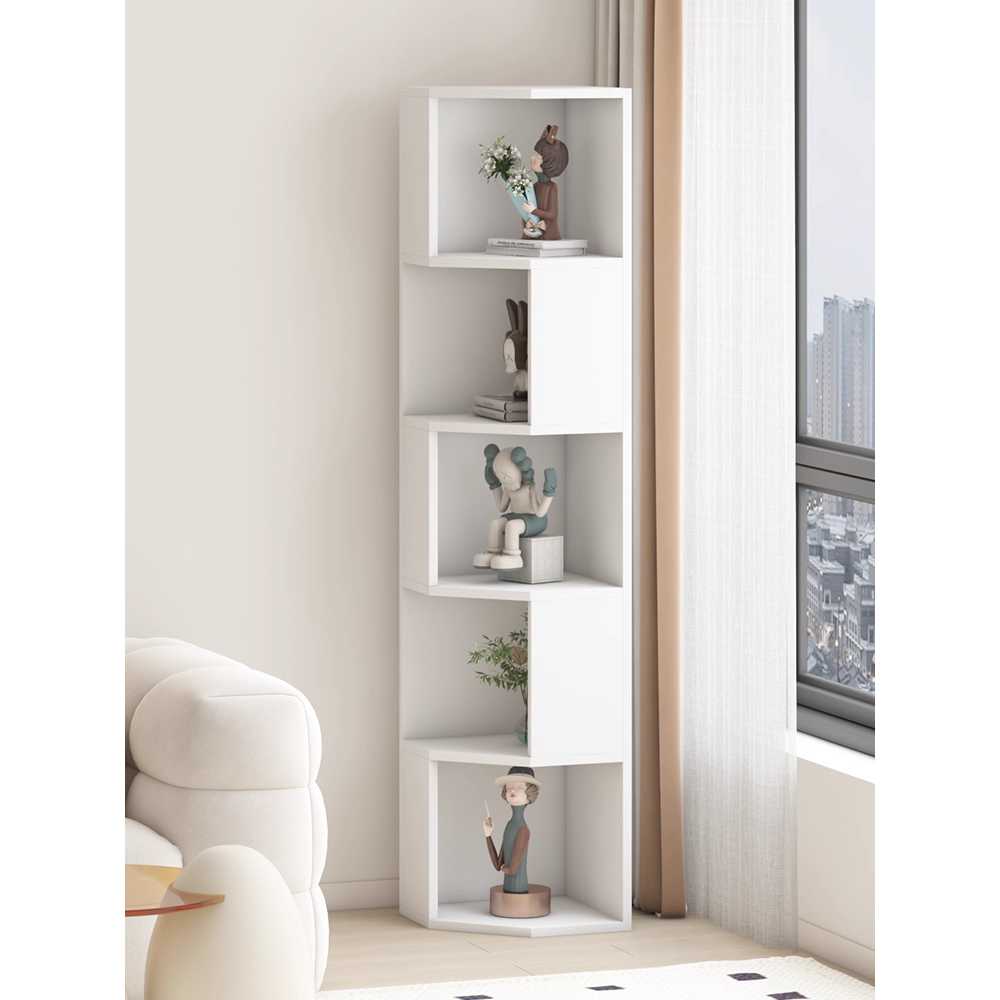 거실용 코너장 모던 디자인 수납 인테리어 포인트 화이트 4단 120x30x30cm - 상세 이미지 2