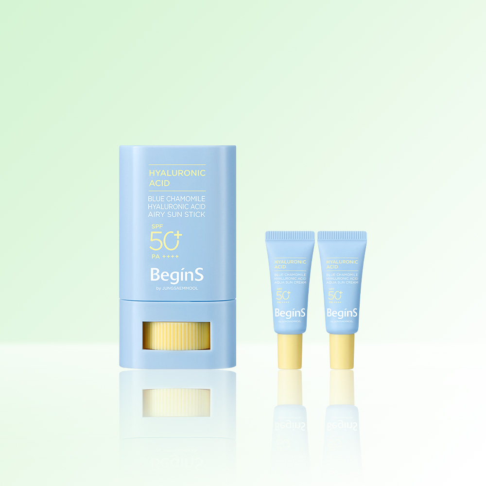 비긴스 바이 정샘물 블루 캐모마일 히알루론산 에어리 선 스틱 15g SPF50+ / PA++++