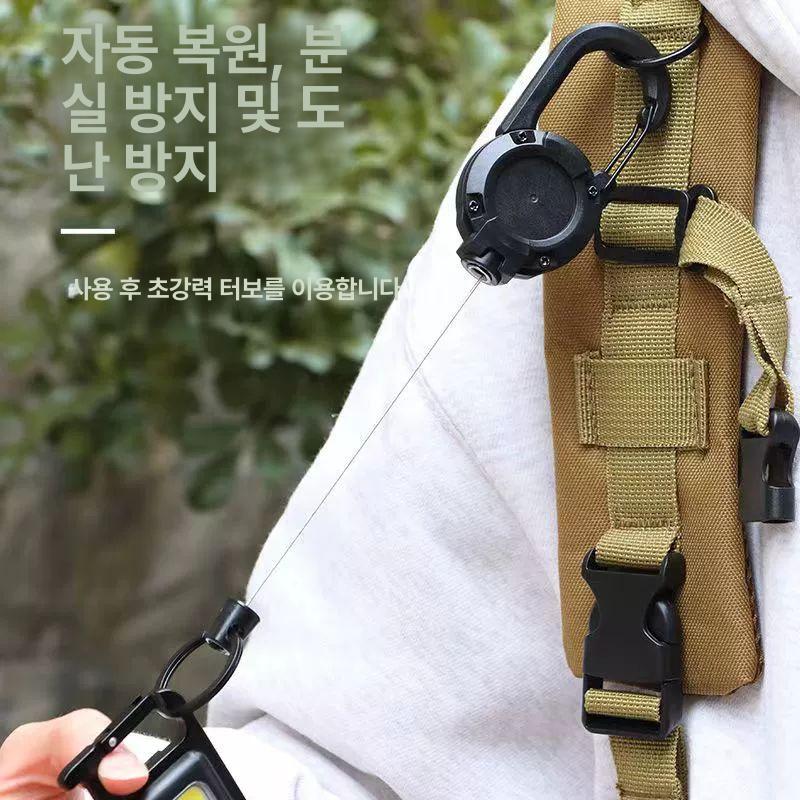 릴 분실방지 와이어 분실도난방지 연결고리 작업용 낚시용품 다용도 아웃도어 등산 캠핑 블랙 스틸 - 상세 이미지 4