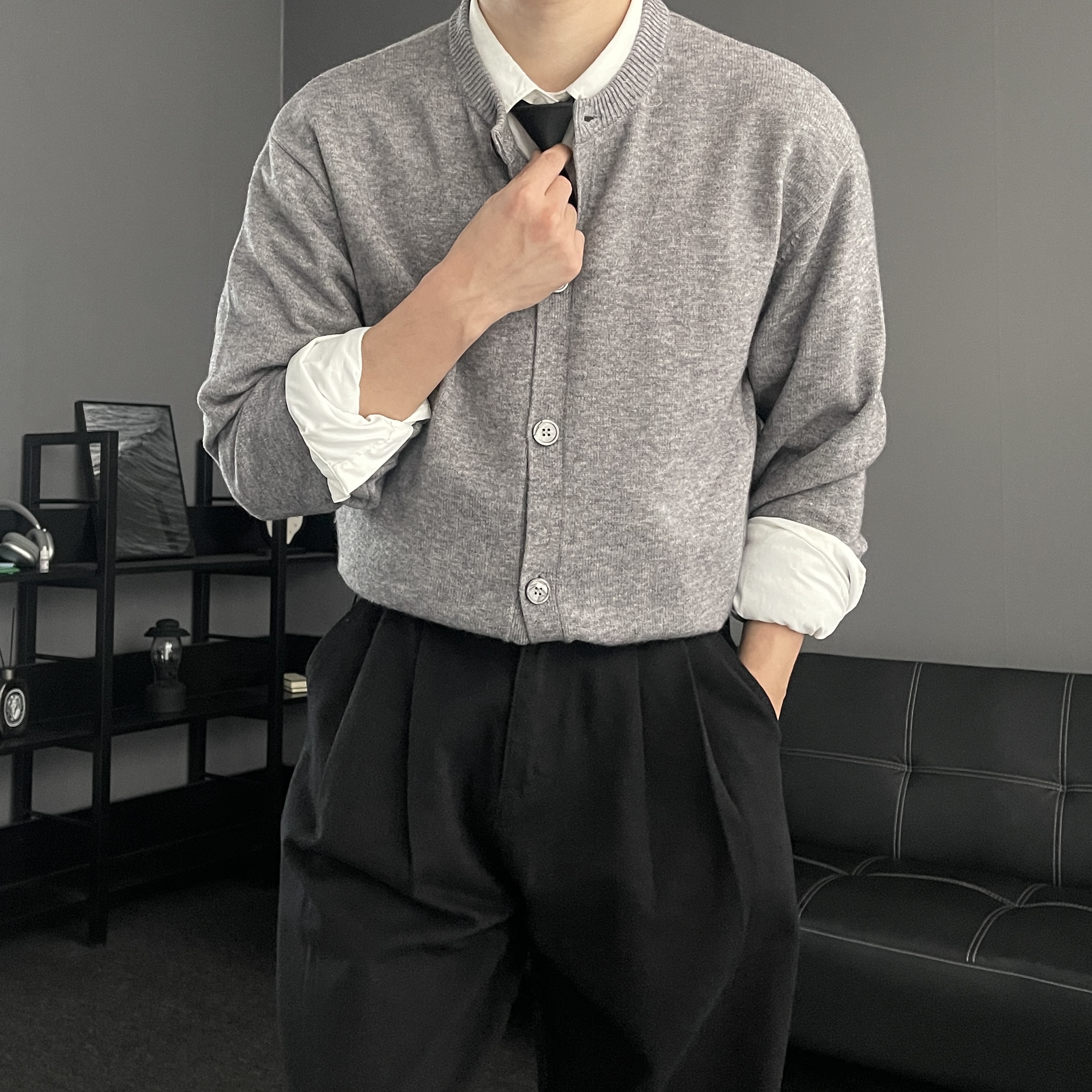 남자라운드가디건 남자오버핏가디건 이미지 6