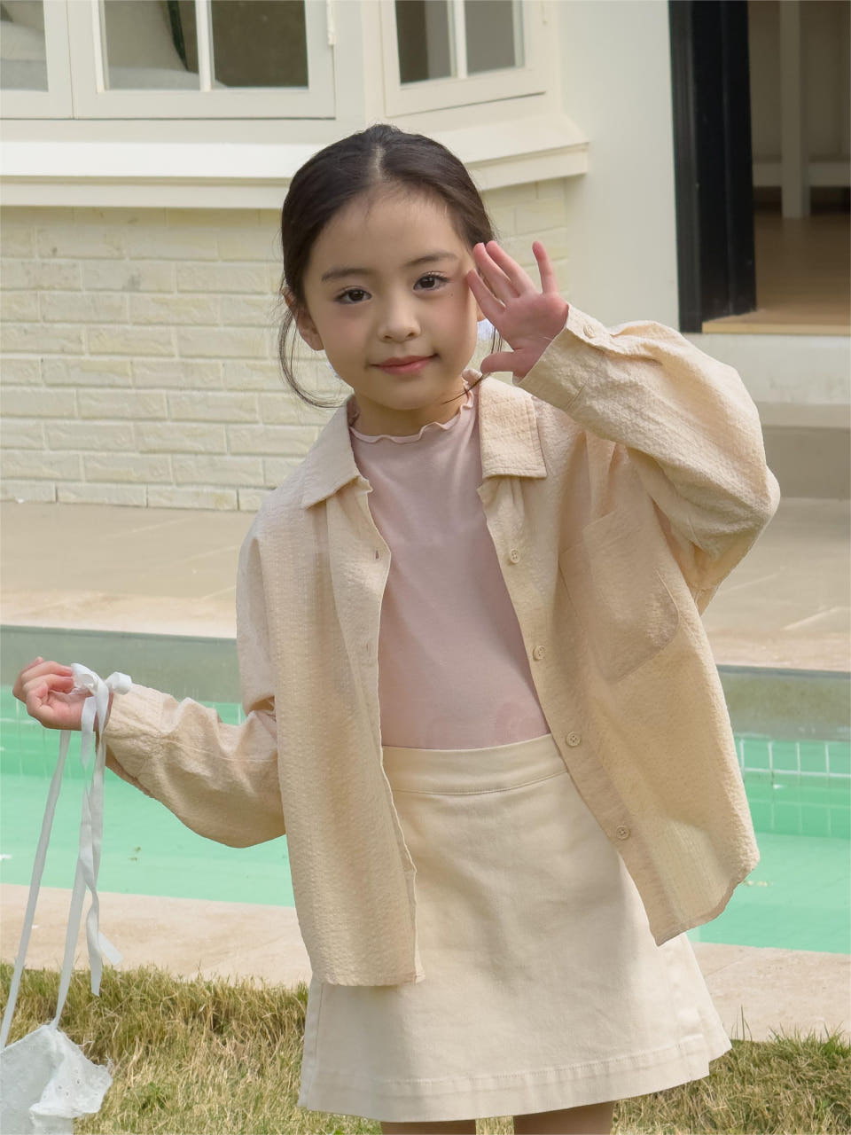 Irene's Closet 시어서커 베이직 캐주얼 셔츠 유아 주니어 봄 간절기