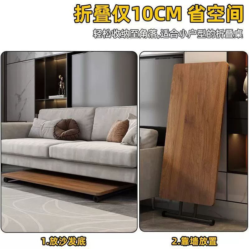 거실 리프트업 테이블 소파 리프팅 높이조절 사이드 60x90 화이트 프레임+호두색 상판 - 상세 이미지 3