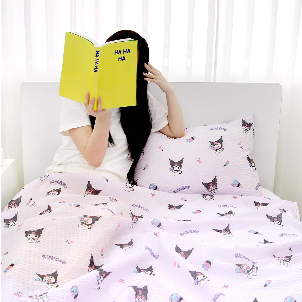 산리오 쿠로미 시어서커 뱀부 리플 이불 베개커버 침구세트 스윗썸머