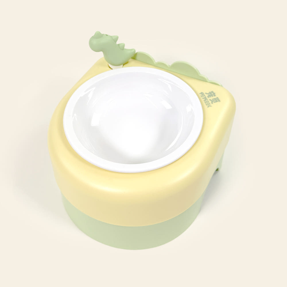 펫케어 고양이 습식 식기 강아지 밥그릇 푸디보울 노랑