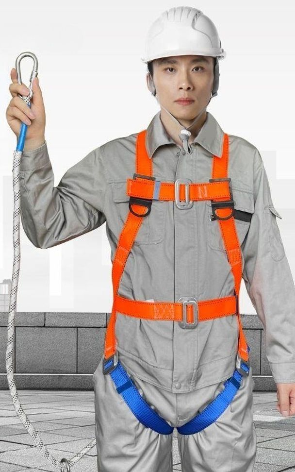 고소 작업 안전 산업용 상체식 고리 건설현장 그네식 생명줄 대구경 추락방지용 현장 반신 단줄 소 후크 2m - 상품 이미지