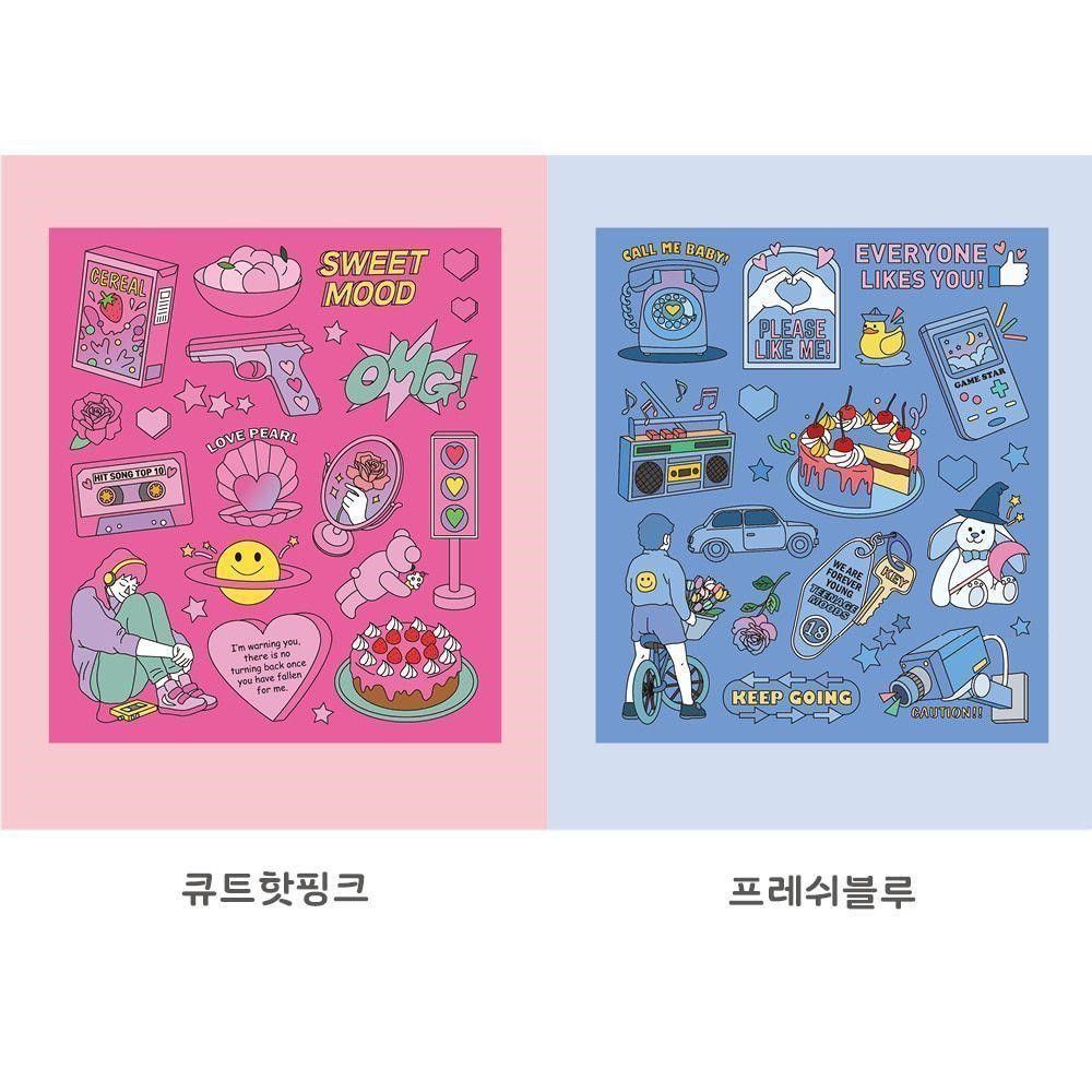 컬러포인트 스티커 데코 다꾸 인스 다이어리 꾸미기 프레쉬블루 아르디움 - 상세 이미지 5
